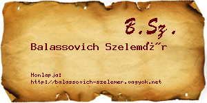 Balassovich Szelemér névjegykártya